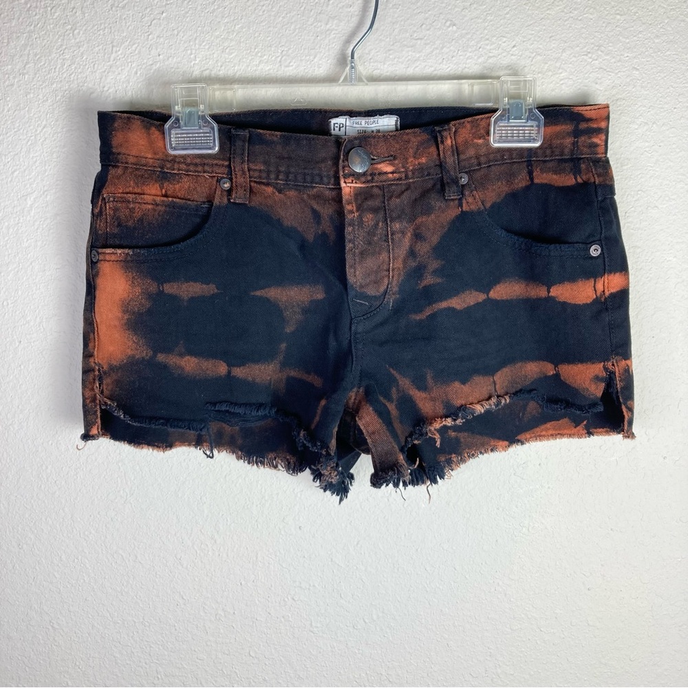 Free People Acid Wash Bleach Jean Shorts Cut Off